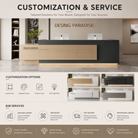 Mostrador de Recepción Moderno con Luz LED y Panel de Madera para Empresas, Venta al por Mayor Directa de Fábrica, Logotipo Personalizado