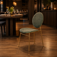 Chaise de salle à manger moderne en velours matelassé de conception européenne de luxe avec pieds en métal pour la maison, le bureau, le bar à domicile, l'appartement, la salle de sport, le parc et l'hôtel