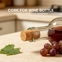 Bouchon de bouteille de vin en liège naturel pour le stockage en cave à vin, réutilisable, hermétique, écologique