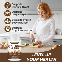 Ausreson OEM Capsules de Champignon Crinière de Lion, Supplément Nootropique Végétalien pour le Soutien Cérébral et la Mémoire, Capsules d'Extrait de Champignon Biologique