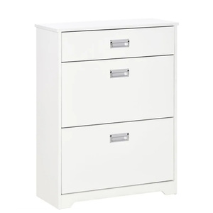 Elegante Zapatero Compacto con 2 Cajones Abatibles, 1 Cajón Extraíble, Capacidad para 16 Pares, <span class=keywords><strong>Madera</strong></span> <span class=keywords><strong>MDF</strong></span> Resistente para el Hogar, Pasillo o Entrada - Product Image 3