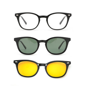 Lunettes de soleil polarisées classiques en acétate à clipser - Légères, anti-UV400, anti-radiation, monture complète œil de chat tendance - Product Image 3
