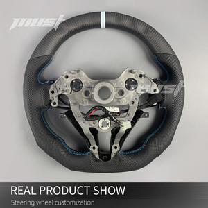 Volante Personalizado de Fibra de Carbono Mate con Agarres de Cuero Perforado para Hyundai I30N I20N ElantraN N-line <span class=keywords><strong>Fastback</strong></span> - Product Image 5