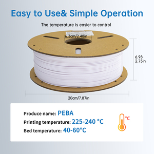 Filamento LONQI PEBA 1.75mm 1kg, Superelástico, Excelente Resiliencia, Filamento Flexible 90A, Filamento TPA para Impresión 3D - Product Image 6