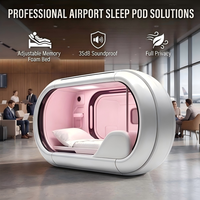 Capsule de repos insonorisée 35 dB pour aéroport, cabine de repos privée avec éclairage d'ambiance pour salon de terminal