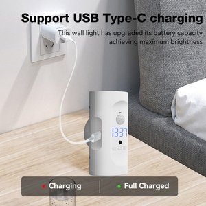 Nuevos Productos, Lámpara de Pared LED Magnética con Sensor de Movimiento, Reloj, Control Remoto, Enchufe USB Recargable, Luz Nocturna para Dormitorio - Product Image 3
