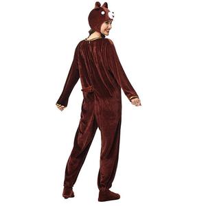 Costume de ours brun pour femmes, avec capuche et couvre-pieds, Cosplay, Halloween, jeu de rôle, combinaison animale pour adultes - Product Image 3