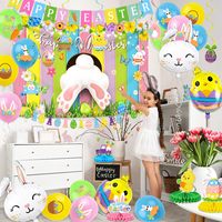Décorations de Pâques : Lapins, Œufs, Poussins – Bannières, Toiles de Fond, Ballons et Centres de Table pour Intérieur (Maison, Bureau, École)