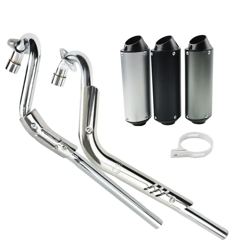 LINGQI Muffler Exhaust Pipe Full System Exhaust Muffler Silencer Pipe Assembly Kit for Pit Bike KT
