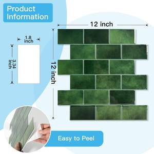 Usine directe 12*12 ''peler et coller moderne étanche fausse brique métro dosseret <span class=keywords><strong>carrelage</strong></span> pour cuisine <span class=keywords><strong>salle</strong></span> <span class=keywords><strong>de</strong></span> <span class=keywords><strong>bain</strong></span> hôtel murs - Product Image 2