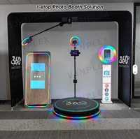 YPT YPT--3604 360 Photo Booth suspendu en alliage d'aluminium avec impression instantanée, compatible avec 1 à 15 personnes, tablettes iPad, smartphones, télécommande