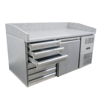 190L CNJT une porte 7 tiroirs pizza ingrédients salade bar marbre table de préparation refroidisseur réfrigérateur comptoir