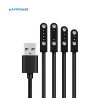 Câble d'alimentation magnétique USB 2.0, mâle à 2 broches, pour chargeur de montre connectée, Pogo