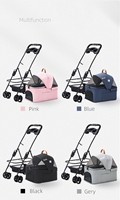 Cage pour animaux de compagnie 2 en 1 détachable, tissu Oxford détachable, 4 roues, pliable, poussette de voyage pour chiens, chats, petite taille