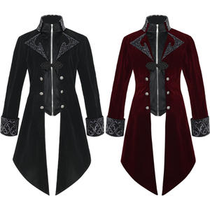 Homme Steampunk Slim Manteau Magicien Cosplay Coldker Halloween Carnaval Costume Médiéval Gothique Cour Revers Bouclé <span class=keywords><strong>Veste</strong></span> de Smoking - Product Image 2