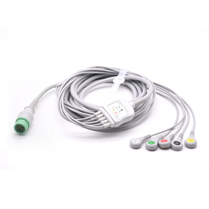 ECG cáp với leadwire tương thích comen vòng 12 pin nối ECG cáp với 3 dẫn Snap IEC cho y tế hàng tiêu dùng - Product Image 3