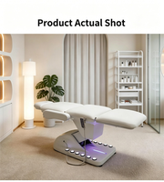 Fauteuil d'examen médical moderne en métal, réglable en hauteur électriquement, en cuir PU, pliable, avec éponge haute densité, pour clinique et salon de beauté
