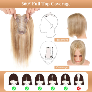 <span class=keywords><strong>Hiot</strong></span> #613 Blanco Barato Mono Top Mujeres Bang Topper cabello humano Natural Rusia Mujeres Cabello humano real Fino Transpirable Rubio Toppers - Product Image 3