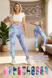 Leggings Tie-Dye J747 a Vita Alta, Lunghezza Intera, Elasticizzati e Traspiranti, Pantaloni Sportivi da Yoga per Donna, per Tutte le Stagioni, in Maglia di Spandex e Poliestere - Product Image 3