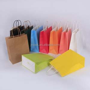 Bolsas de Compra de Papel Kraft Negro Multicolor Biodegradables y Ecológicas con Asas Retorcidas Impresas Personalizadas para Uso en Supermercados - Product Image 6