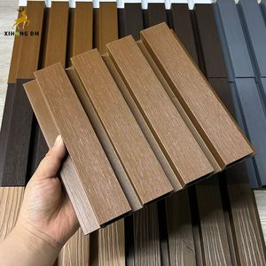 Bán buôn phân vùng ngoài trời WPC bảng tường ốp rãnh trang trí bên ngoài siding WPC hàng rào hợp chất vườn hàng rào Bảng điều khiển - Product Image 1