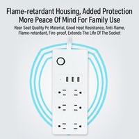 Prise intelligente WiFi Tuya, prise US, commande vocale, minuterie, 8 prises, usage domestique, fabriqué en Chine