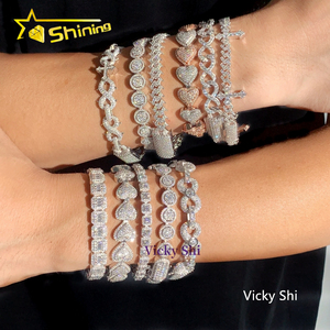 Bracciale cubano Hip Hop VVS Moissanite collezione di alta gioielleria <span class=keywords><strong>925</strong></span> argento bracciale <span class=keywords><strong>uomo</strong></span> lusso <span class=keywords><strong>uomo</strong></span> abbigliamento quotidiano - Product Image 3