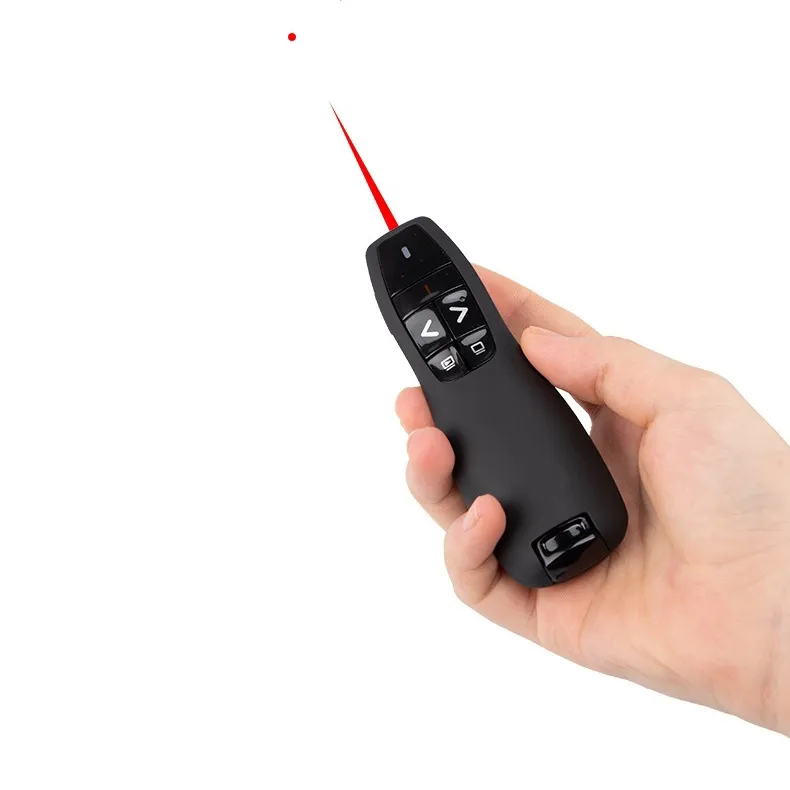 Caneta de controle remoto sem fio 2.4G, laser eletrônico PPT, ponteiro laser vermelho de alta potência, página giratória