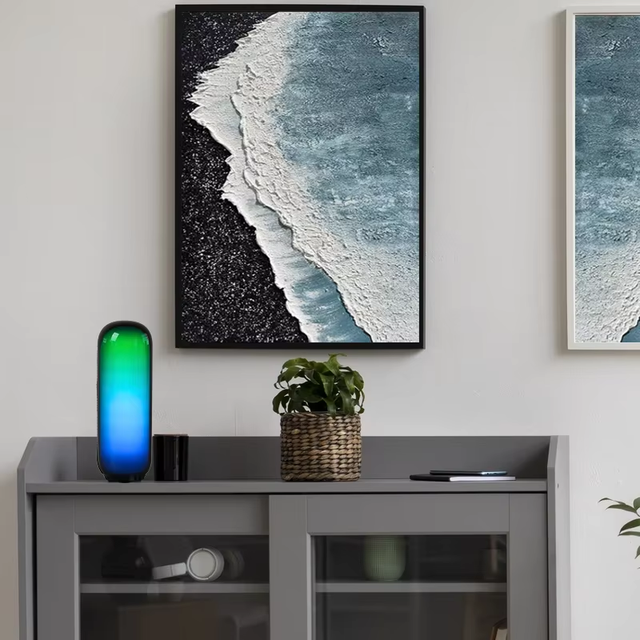 Hot Sale RGB Speakers  Cylinder-shaped Party Box Indoor Wireless Speaker with Battery Power Source for Outdoor Use