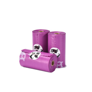 Distributeur de sacs à déjections canines portable parfumé à la lavande avec cordon de serrage pour chiens, en plastique écologique, design résistant aux déchets pour l'extérieur - Product Image 3