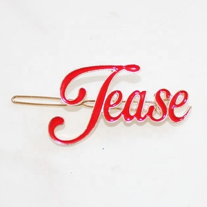 Horquillas para el pelo con letras de diamantes de imitación dorados y coloridos, personalizables de fábrica, con brillo de diamante y aceite, <span class=keywords><strong>en</strong></span> color plateado. - Product Image 6