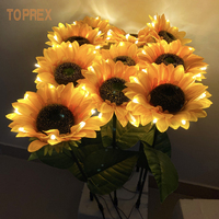 Offre Spéciale 80cm Étanche LED Artificielle Tournesol Bâton Extérieur Jardin Cour Décorations pour Graduation Pâques Atmosphère Lumières