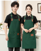Tablier de cuisine sans manches en toile imperméable pour chef, avec logo personnalisé imprimé pour restaurant, café, bar à thé, serveur
