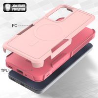 Coque de protection rose mate antichoc magnétique personnalisée pour femmes et filles, compatible Samsung A16 A17 A26 A27 A36 A56 A57