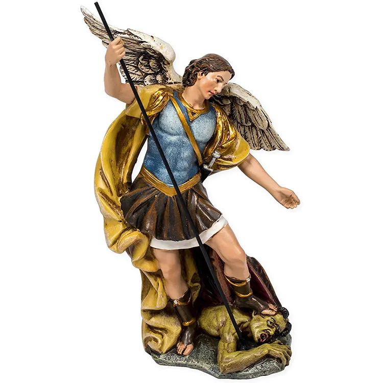 De alta qualidade da resina religiosa estatueta polyresin estátuas de saint george atacado