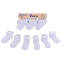 Chaussettes en coton pour nouveau-né, couleur blanc uni