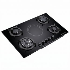 Table de cuisson encastrable quatre feux multi-électrodes gaz/électrique avec plaque en verre, système d'<span class=keywords><strong>allumage</strong></span> électronique domestique, classe d'efficacité énergétique - Product Image 3