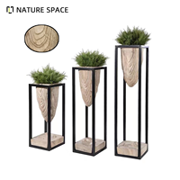 Pot de fleurs moderne et épuré en fibre de verre creuse, durable, écologique et thermolaqué pour jardin