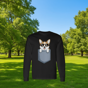 Camiseta de manga larga para amantes de los perros Corgi In Pocket Cute Dog Lover - Product Image 3