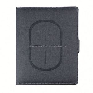 New A5 Size Luxury Multifunction Magnetic Button Leather Notebook Wireless Charger Power Fabric PVC Paper Customized Color - Product Image 2