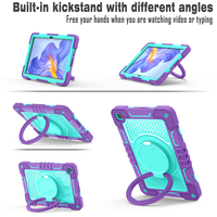 Housse de protection durable pour tablette, antichoc, avec protection à 360° °   Support rotatif avec poignée et sangle d'épaule pour Honor Pad X8, idéal pour les voyages
