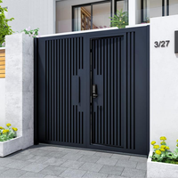 Porte d'entrée en aluminium de qualité supérieure, anti-corrosion, résistante aux intempéries, avec serrure intelligente pour usage résidentiel extérieur