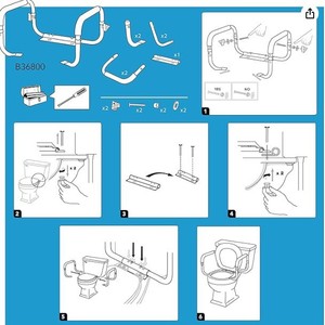 Barra de seguridad para inodoro Huahu con soporte elevado para asiento, soporta hasta 300 libras, para asistencia en el baño para personas mayores - Product Image 3