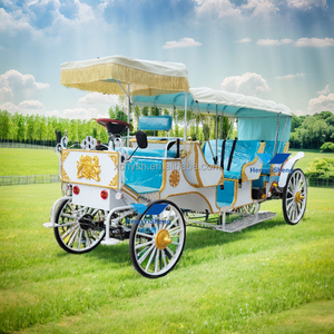 Carruaje de caballos eléctrico de lujo de alta calidad de tres filas estilo clásico con 4 ruedas opción de turismo de bajo precio - Product Image 5