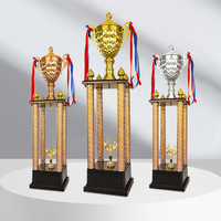 Trophée de la Coupe du monde des sports du prix de la compétition de gym de luxe personnalisé Trophées en métal de cristal taille réelle Médailles en plastique acrylique Fer