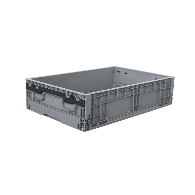 Wholesale 600x400x148mm PP Solid Storage Bin Sturdy Reusable Foldable Collapsible Transport Crate Stackable Plastic Storage Bin