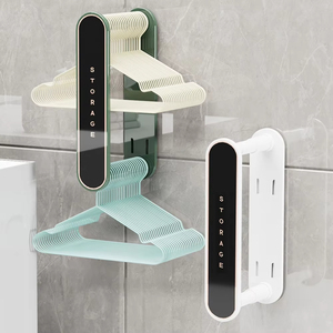 Wholesale <b>Wall</b> <b>Mounted</b> Retractable Hanger Storage Rack Balcony <b>Clothes</b> Organizer Artifact Design Bathroom Coat Hook - Product Image 2
