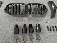 Kit de cuerpo de fibra de carbono estilo LD para BMW X6M F96 fibra de carbono labio delantero faldón lateral difusor trasero alerón trasero capó tubo de escape