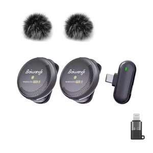 Microphone cravate sans fil SX19 à condensateur, connecteur Type C, portable, réduction de bruit pour l'enregistrement vidéo et l'utilisation sur ordinateur de bureau - Product Image 1