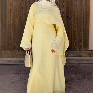 Hot-selling long-sleeved Muslim party abaya dress by Dubai women <b>pashmina</b> abaya for ramadan - Product Image 1